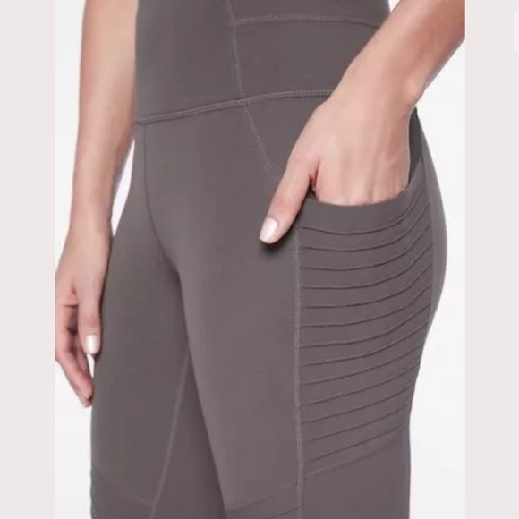ATHLETA Stash Pocket Moto Tight Black NWT - Picture 2 of 3